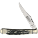 Marbles Black Stag Lockback Folding Knife, 4.25 mirror finish stainless clip blade, Black stag handle, KA25 / MR474