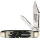Marbles Cattleman Black Stag Bone Folding Knife, Mirror finish stainless clip and pen blades, Black stag bone handle, KB267 / MR475