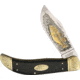 Marbles Clasp Knife Bass Folding Knife,4in,Black,Smooth Bone Handle MR367