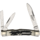 Marbles Congress Whittler Black Stag Folding Knife, Mirror finish stainless spear, pen, and coping bla, Black stag bone handle, KB320 / MR480