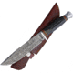 Marbles Damascus Bowie Horn Knife, 10.75in Overall, 6in Damascus Steel Blade, Jigged Horn, MR457 /EG-738