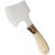 Marbles Hatchet Smooth Bone Handle, 8in Overall, 3in Cutting Edge, White Smooth Bone Handle, Stag Bone Guard, Brown Leather Sheath, White, SO- MR826