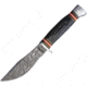 Marbles Horn Damascus Knife, 9in Overall, 4.5in Damascus Steel Blade, Jigged Horn Handle, Brown Leather Sheath, MR460 / EG-741