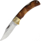 Marbles Large Lockback Burl Wood Folding Knife, 3.5 satin finish stainless clip point blade, Burl wood handle, BF210643