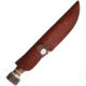 Marbles Skinner Knife, 8.63in Overall, 4in Damascus Steel Skinner Blade, Jigged Horn Handle, SS Guard And Stag Pommel, Brown Leather Sheath, MR463 / EG-753