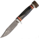 Marbles Skinner Knife, 8.63in Overall, 4in Damascus Steel Skinner Blade, Jigged Horn Handle, SS Guard And Stag Pommel, Brown Leather Sheath, MR463 / EG-753