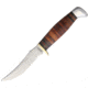 Marbles Small Hunter Fixed Blade Knife, 3in, Stainless Steel, Standard Edge, Satin, Stacked Leather Handle MR396