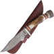 Marbles Stag Damascus Skinner Knife, 9in Overall, 4.5in Damascus Steel Blade, Stag Bone Handle, SS Guard, Brown Leather Sheath, MR459 / EG-740