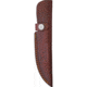 Marbles Stag Damascus Skinner Knife, 9in Overall, 4.5in Damascus Steel Blade, Stag Bone Handle, SS Guard, Brown Leather Sheath, MR459 / EG-740