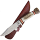 Marbles Stag Skinner SS Knife, 8.75in Overall, 4.25in Satin SS Clip Point Blade, Stag Bone Handle, SS Guard, Brown Leather Sheath, MR458 / EG-739