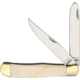 Marbles Trapper White Smooth Bone Folding Knife, Mirror finish stainless clip and spey blades, White smooth bone handle, PK108WH