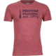 Marmot 74 Short Sleeve Mens Tee, Burgundy Heather, Small, 59540-6823-S