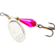 Mepps Aglia Brite In-Line Spinner, 2 1/4in, 1/6 oz, Treble Hook, Pink Body &amp; Silver Blade, AB2 PK-S