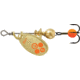 Mepps Aglia-e In-Line Spinner, 1/12 oz, Treble Hook w/Egg Gold Hot Orange, BE0 GHO