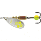 Mepps Aglia-e In-Line Spinner, 2 1/2in, 1/4 oz, Treble Hook w/Egg, Silver-Hot Chartreuse, BE3 SHC