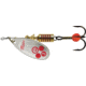 Mepps Aglia-e In-Line Spinner, 2 1/2in, 1/4 oz, Treble Hook w/Egg, Silver &amp; Red, BE3 SR