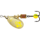 Mepps Aglia-e In-Line Spinner, 2 1/4in, 1/6 oz, Treble Hook w/Egg, Gold Hot Chartreuse, BE2 GHC