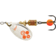 Mepps Aglia-e In-Line Spinner, 2 1/4in, 1/6 oz, Treble Hook w/Egg, Silver-Hot Orange, BE2 SHO
