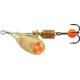 Mepps Aglia-e In-Line Spinner, 2in, 1/8 oz, Treble Hook w/Egg, Gold Hot Orange, BE1 GHO