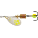 Mepps Aglia-e In-Line Spinner, 2in, 1/8 oz, Treble Hook w/Egg, Silver-Hot Chartreuse, BE1 SHC