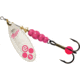 Mepps Aglia-e In-Line Spinner, 3 1/4in, 1/2 oz, Treble Hook w/Egg, Silver-Hot Pink, BE5 SHP