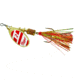 Mepps Aglia Flashabou In-Line Spinner 1/6 oz Red/White-Red/Gold, B2FT G/RW-RG