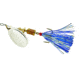Mepps Aglia Flashabou In-Line Spinner 1/6 oz Silver-Blue/Silver, B2FT S-BLS