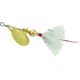 Mepps Aglia In-Line Spinner, 1/12 oz, Dressed Treble Hook, Gold Blade &amp; White Tail, B0ST G-W