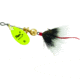 Mepps Aglia In-Line Spinner, 1/12 oz, Dressed Treble Hook, Hot Chartreuse Blade &amp; Gray Tail, B0ST HC-G