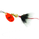 Mepps Aglia In-Line Spinner, 1/12 oz, Dressed Treble Hook, Hot Orange Blade &amp; Gray Tail, B0ST HO-G