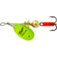 Mepps Aglia In-Line Spinner 1/12 oz, Plain Treble Hook Chartreuse &amp; Platinum Blade, B0 CHP