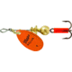Mepps Aglia In-Line Spinner 1/12 oz, Plain Treble Hook, Orange &amp; Platinum Blade, B0 OP