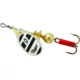 Mepps Aglia In-Line Spinner 1/12 oz, Plain Treble Hook Silver/Black/White Blade, B0 S/BW