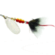 Mepps Aglia In-Line Spinner, 1/3 oz, Dressed Treble Hook, Silver Blade &amp; Gray Tail, B4ST S-G