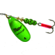 Mepps Aglia In-Line Spinner 1/3 oz, Plain Treble Hook, Green &amp; Platinum Blade, B4 GRP