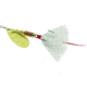 Mepps Aglia In-Line Spinner, 1/4 oz, Dressed Treble Hook, Gold Blade &amp; White Tail, B3ST G-W