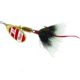 Mepps Aglia In-Line Spinner, 1/4 oz, Dressed Treble Hook, Gold/Red/White Blade/Gray Tail, B3ST G/RW-G