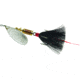 Mepps Aglia In-Line Spinner, 1/4 oz, Dressed Treble Hook, Silver Blade &amp; Black Tail, B3ST S-BK