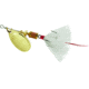 Mepps Aglia In-Line Spinner, 1/6 oz, Dressed Treble Hook, Gold Blade &amp; White Tail, B2ST G-W