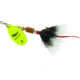 Mepps Aglia In-Line Spinner, 1/6 oz, Dressed Treble Hook, Hot Chartreuse Blade &amp; Gray Tail, B2ST HC-G