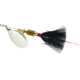 Mepps Aglia In-Line Spinner, 1/6 oz, Dressed Treble Hook, Silver Blade &amp; Black Tail, B2ST S-BK
