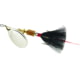Mepps Aglia In-Line Spinner, 1/6 oz, Dressed Treble Hook, Silver Blade &amp; Black Tail, B2ST S-BK