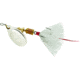 Mepps Aglia In-Line Spinner, 1/6 oz, Dressed Treble Hook, Silver Blade &amp; White Tail, B2ST S-W