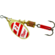 Mepps Aglia In-Line Spinner 1/6 oz, Plain Treble Hook Gold/Red/White Blade, B2 G/RW