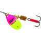 Mepps Aglia In-Line Spinner 1/6 oz, Plain Treble Hook, Hot Pink &amp; Chartreuse Blade, B2 HPC
