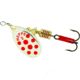 Mepps Aglia In-Line Spinner 1/6 oz, Plain Treble Hook, Silver &amp; Red Dot Blade, B2 SRD