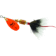 Mepps Aglia In-Line Spinner, 1/8 oz, Dressed Treble Hook, Hot Orange Blade &amp; Gray Tail, B1ST HO-G