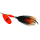 Mepps Aglia Tandem In-Line Bucktail Spinner, 6in, 7/8 oz, Treble Hook, Hot Orange Blade with Black &amp; Orange Tail, BT5 HO-BO