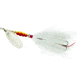 Mepps Aglia Tandem In-Line Bucktail Spinner, 6in, 7/8 oz Treble Hook, Silver Blade with White Tail, BT5 S-W