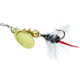 Mepps Aglia Wooly Worm Spin Flies In-Line Spinner, 1/12 oz Single Hook, Gold Blade with Black Tail, B0W G-BK